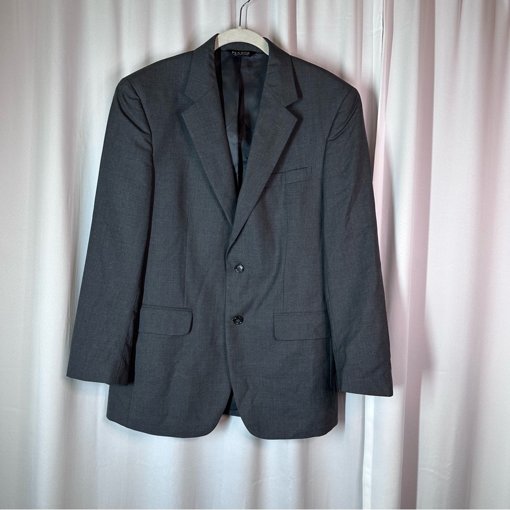 JOS A BANK Mens Blazer Sport Coat Two button Jacket 40R 100% Wool Charcoal Soft